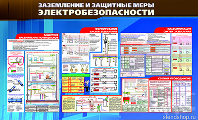 Информационный стенд "Заземление и защитные меры электробезопасности"